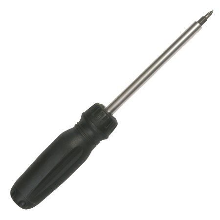 SCREWDRIVER, MULTI-BIT, W/LIGHT & MAGNET